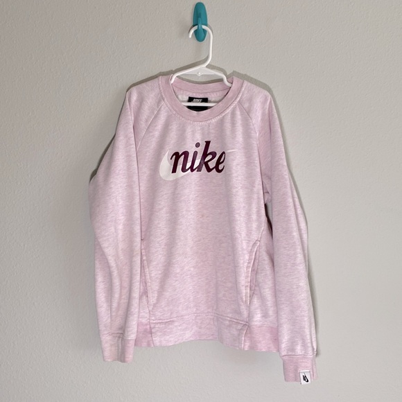 Nike | Shirts u0026 Tops | Nike Pink Crewneck Sweatshirt With Big Pocket Girls  Large | Poshmark